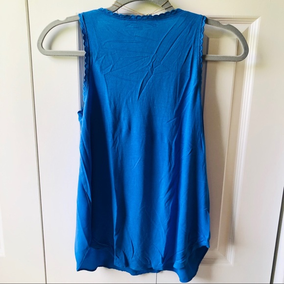 LOFT | Scallop Trim | Blue Tank Top - Picture 2 of 2
